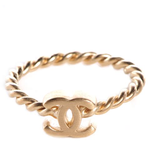 chanel cc gold ring|Chanel stack rings gold.